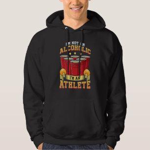 Rolig Beer Pong Mästare Jag Är Inte Alkoholist Jag Hoodie