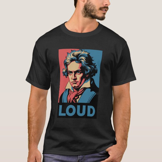Rolig Beethoven Hög T Shirt (Framsida)