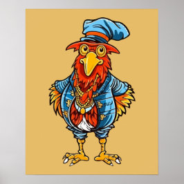 Rolig Behövlig Tecknad Tupp Poster
