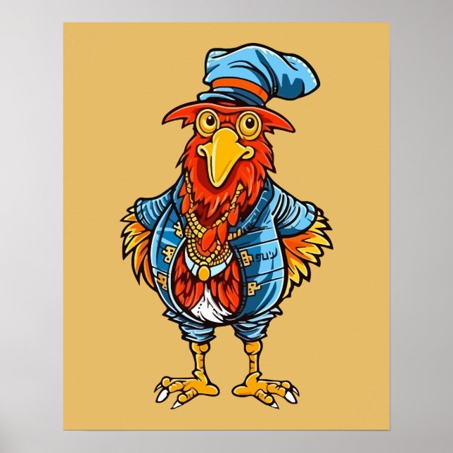 Rolig Behövlig Tecknad Tupp Poster (Framsidan)
