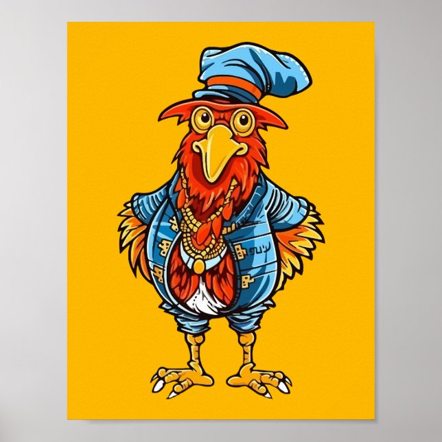 Rolig Behövlig Tecknad Tupp Poster (Framsidan)