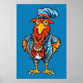 Rolig Behövlig Tecknad Tupp Poster