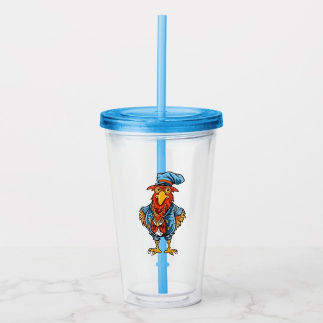 Rolig Behövlig Tecknad Tupp Take Away Mugg (Framsida)