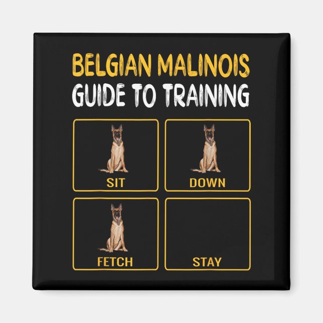 Rolig belgisk Malinoi-guide för att träna hund Magnet (Framsidan)