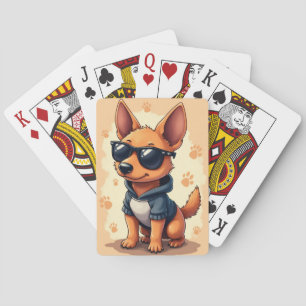 Rolig belgisk malinois kawaii hund casinokort