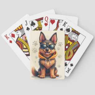 Rolig belgisk vallhund Kawaii Hund Casinokort