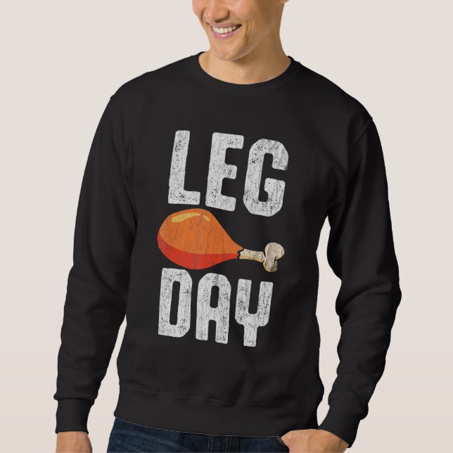Rolig ben-dag tackgiving kostym Turkey Day Lång Ärmad Tröja (Framsida)