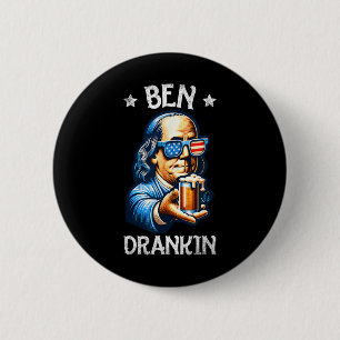 Rolig Ben Drickin 4:e Juli USA Flagga Män Dricker Knapp