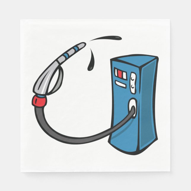 Rolig Bensin Pump Bränsle Station Pappersservett (Framsidan)
