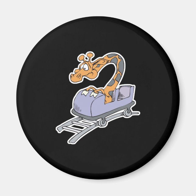 rolig berg-och-dalbana giraff magnet (Framsidan)