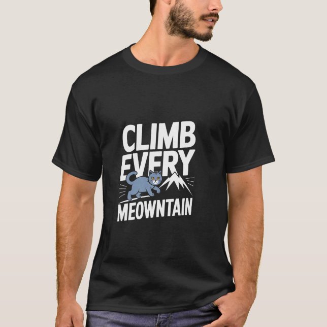 Rolig Bergvandring Katt - Utomhus Bergälskare T Shirt (Framsida)