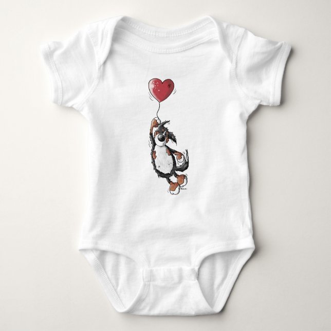 Rolig Bernese berghund med hjärtaballongen Tee Shirt (Framsida)