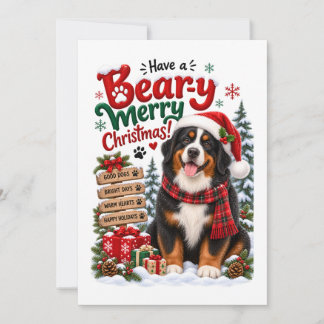 Rolig Bernese Mountain Dog Jul Julkort