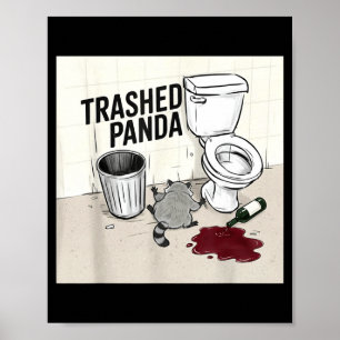 Rolig Berusad Panda Tvättbjörn Poster