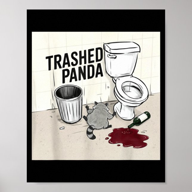 Rolig Berusad Panda Tvättbjörn  Poster (Framsidan)