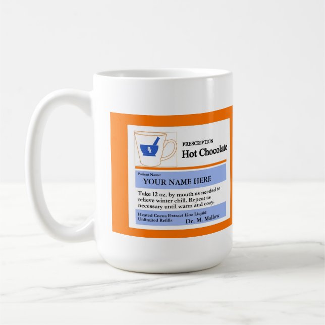 Rolig beställnings- receptkakaomugg kaffemugg (Vänster)