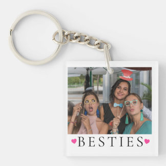 Rolig BESTIE 2 Dubbelsidig Foto Nyckelring