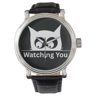 Rolig Bevakar Dig Katt Söt Minimalistisk Armbandsur