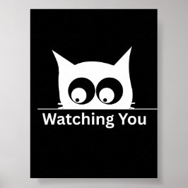 Rolig Bevakar Dig Katt Söt Minimalistisk Poster