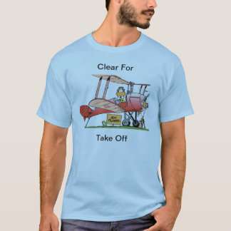 Rolig Bi-Flygplan tecknadskjorta T-shirt