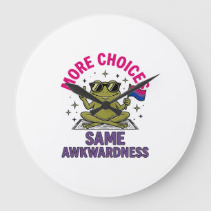 Rolig Bi Frog Pride T-Shirt Design_1 Stor Klocka