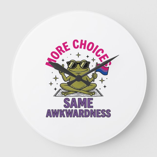 Rolig Bi Frog Pride T-Shirt Design_1 Stor Klocka (Framsida)