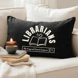 Rolig bibliotekarie humor bokälskare present lumbarkudde