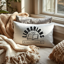 Rolig bibliotekarie humor bokälskare present lumbarkudde