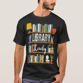 Rolig bibliotekstant bokläsning bibliotekarie t shirt