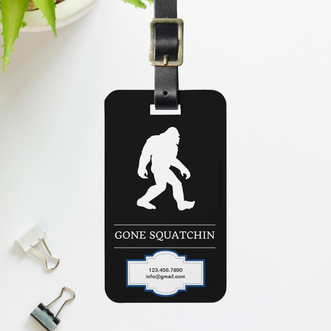 Rolig Big Foot Gone Squatchin Sasquatch Bagagebricka (Skapare uppladdad)