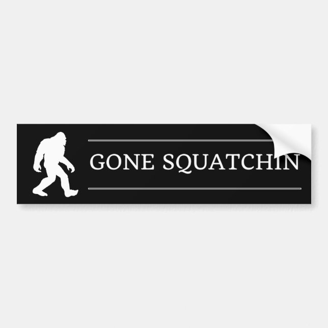 Rolig Big Foot Gone Squatchin Sasquatch Bildekal (Framsidan)