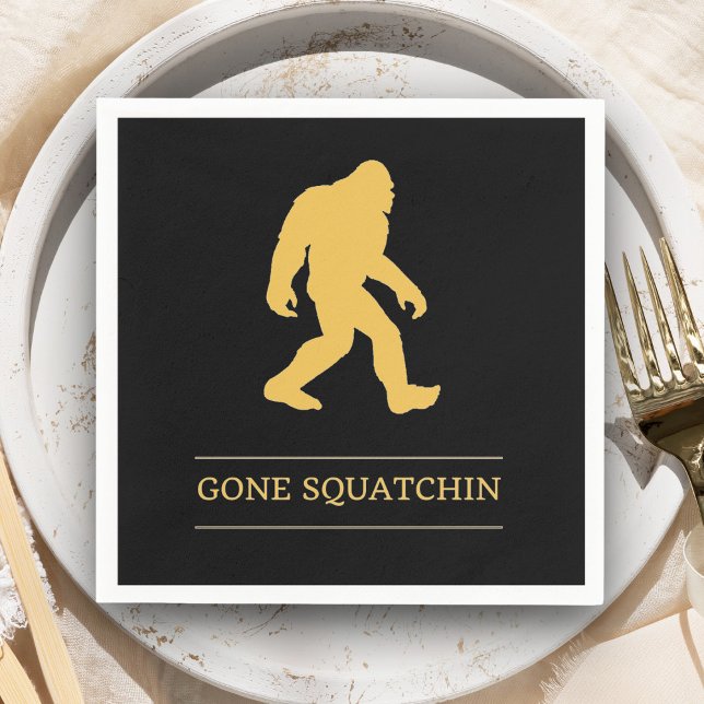 Rolig Big Foot Gone Squatchin Sasquatch Pappersservett (Skapare uppladdad)