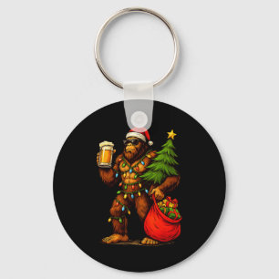 Rolig Big Foot Tomte Hatt Dryck Julgran Xmas Nyckelring