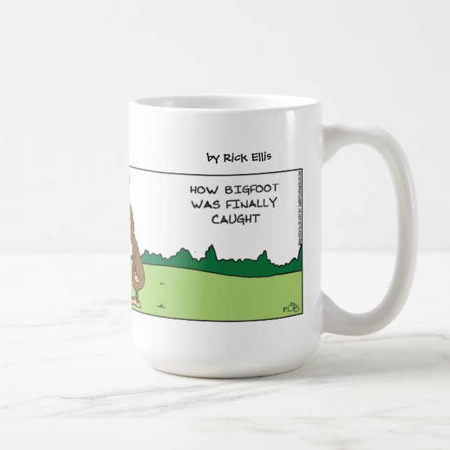 Rolig Big Foot Uppfångad Kaffemugg (Höger)