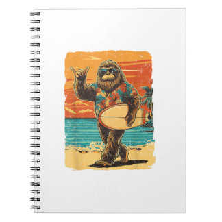 Rolig Bigfoot Aloha Hawaiiansurfing Tropisk Strand Anteckningsbok