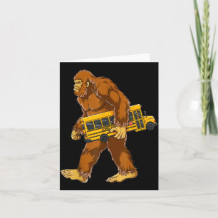 Rolig Bigfoot Bussförare Sasquatch Skolbuss Kärlek Kort