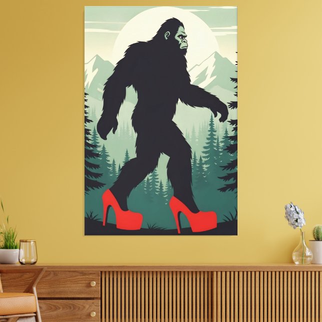 Rolig Bigfoot Canvastryck (Insitu (Vardagsrum))
