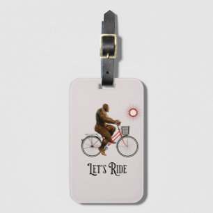 Rolig Bigfoot Cykeläventyr Retro Bagagebricka
