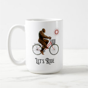 Rolig Bigfoot Cykeläventyr Retro Kaffemugg
