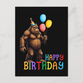 Rolig BigFoot Födelsedagskort med Ballonger Vykort