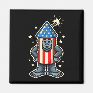 Rolig bigfoot-fyrverkeri 4 juli sasquatch magnet