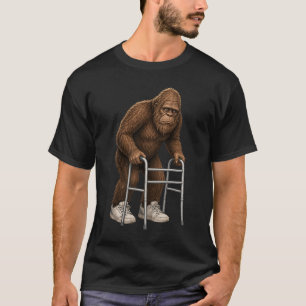 Rolig Bigfoot gammal Sasquatch Walker-design åldra T Shirt