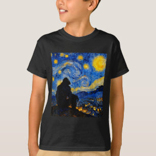 Rolig Bigfoot Grafisk Van Gogh Stil Sasquatch Sta T Shirt