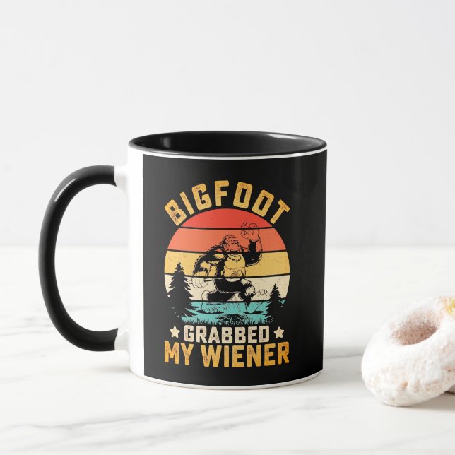 Rolig Bigfoot Grep Min Wiener Kaffe Mugg (Med munk)