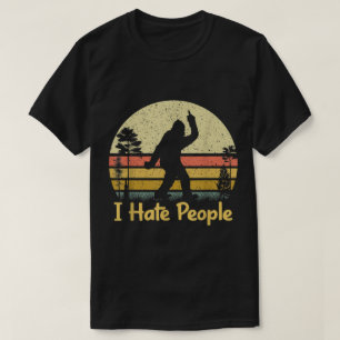 Rolig Bigfoot jag hatar människor vintage design T Shirt