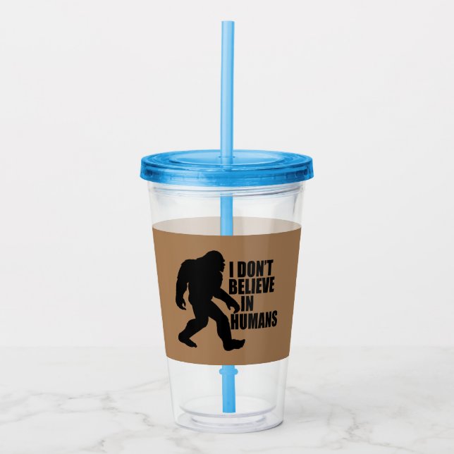 Rolig Bigfoot - Jag tror inte på människor   Take Away Mugg (Framsida)