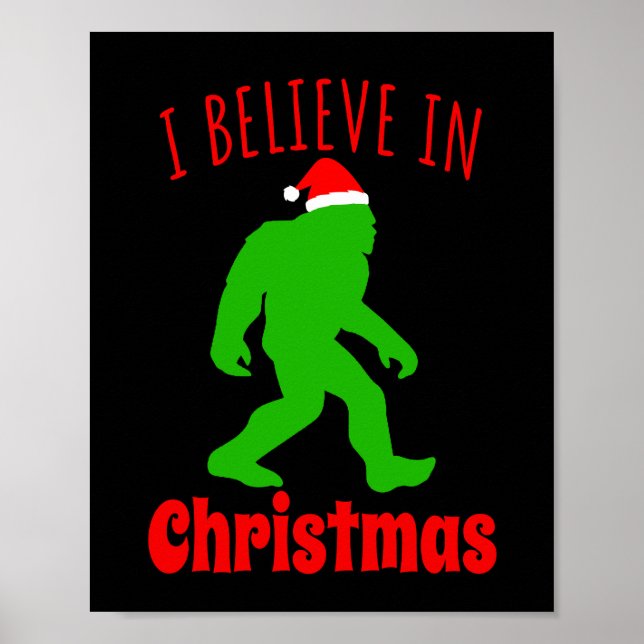 Rolig Bigfoot jag tror på julen Poster (Framsidan)