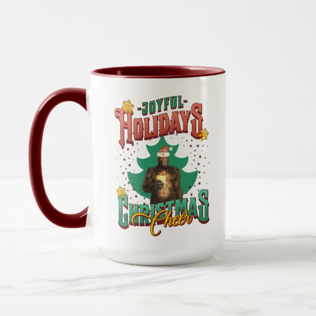 Rolig Bigfoot Julstämning Högtid Mugg (Vänster)