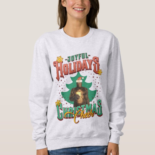 Rolig Bigfoot Julstämning Högtid T Shirt (Framsida)