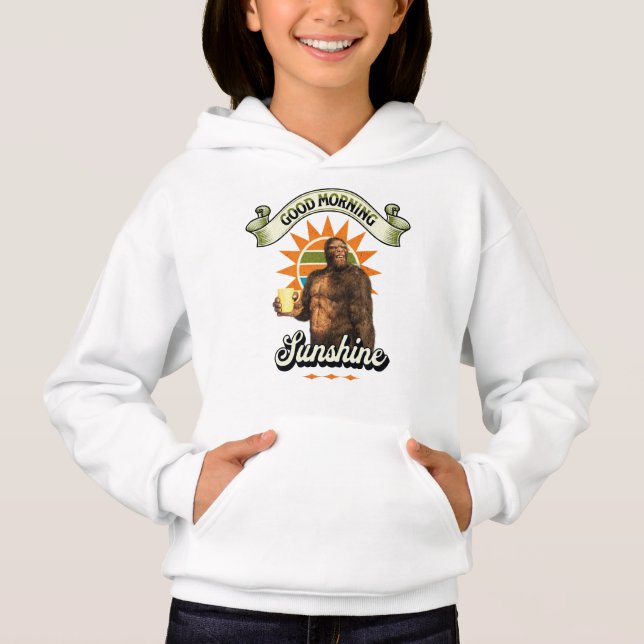 Rolig Bigfoot Kaffe Morgonhumor T Shirt (Framsida)